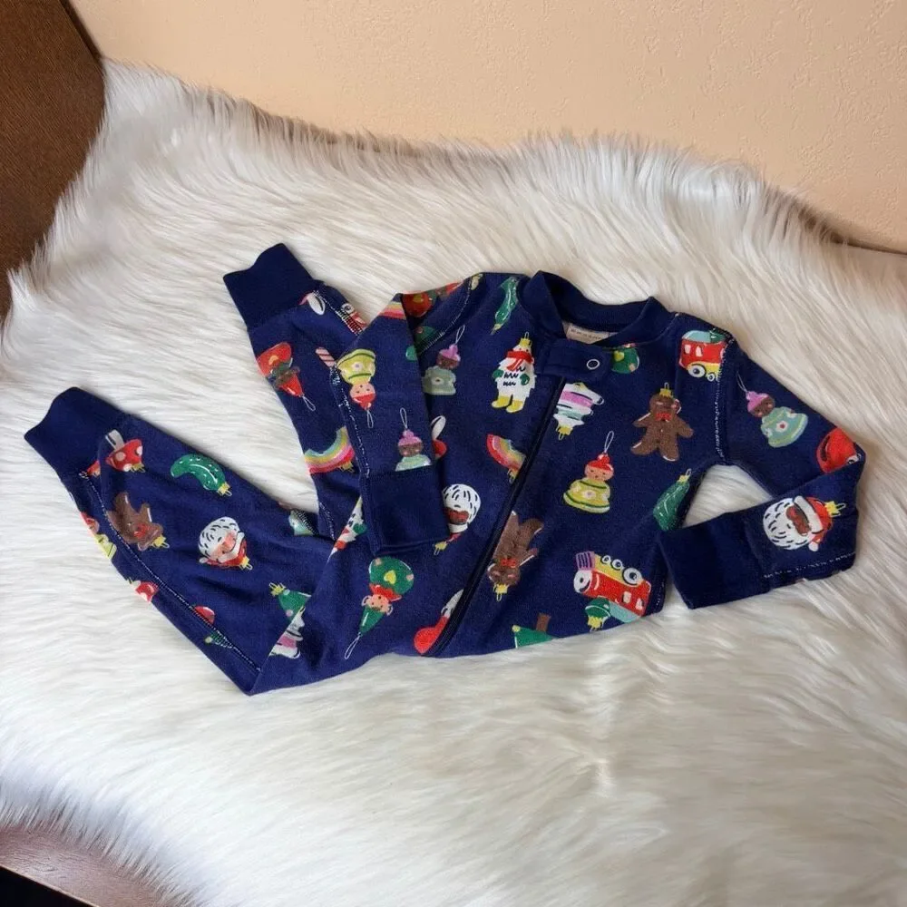 Hanna Andersson Baby Zip Sleeper Heirloom Ornaments Size 80/18-24 Months